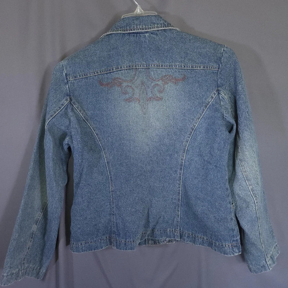 Vtg Carolina Blues Jean Jacket Embroidered Western Rodeo Size Medium 90s Y2K - Picture 7 of 10
